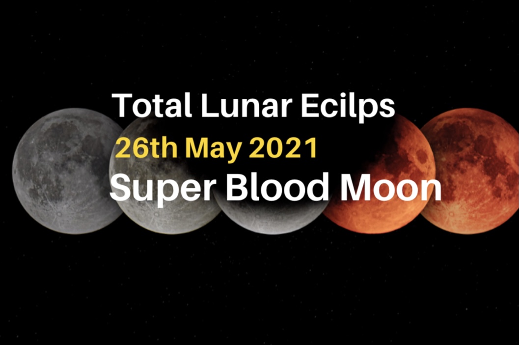 Full moon and Lunar Eclipse on Wednesday 26th May 2021 